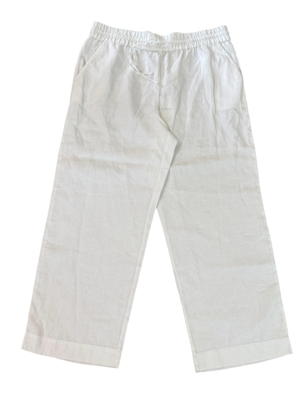 Tommy Bahama Women’s White Lightweight Linen Pull-On Drawstring Pants Sz XL NWT